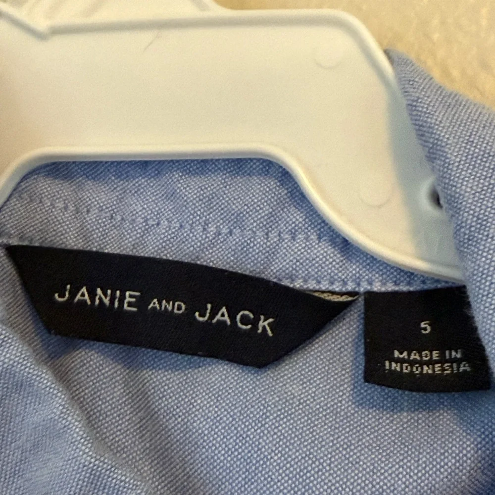 Janie & Jack American Flag Button Down Shirt Short Sleeve Embroidered Blue 5 - Picture 2 of 6